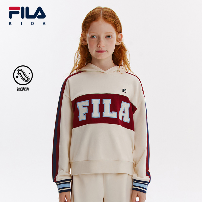 【时尚LOGO】斐乐儿童休闲女中大童早秋百搭宽松卫衣K12G431204