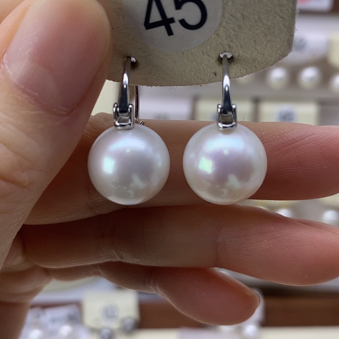 淡水珍珠耳饰银S925镶嵌