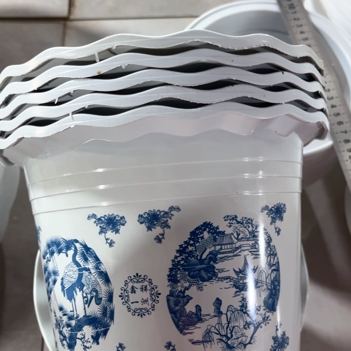 树脂白花边花开富贵口22高17一组6