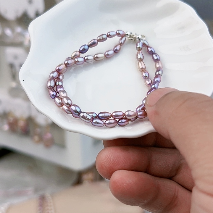 银S925镶嵌手绳淡水珍珠