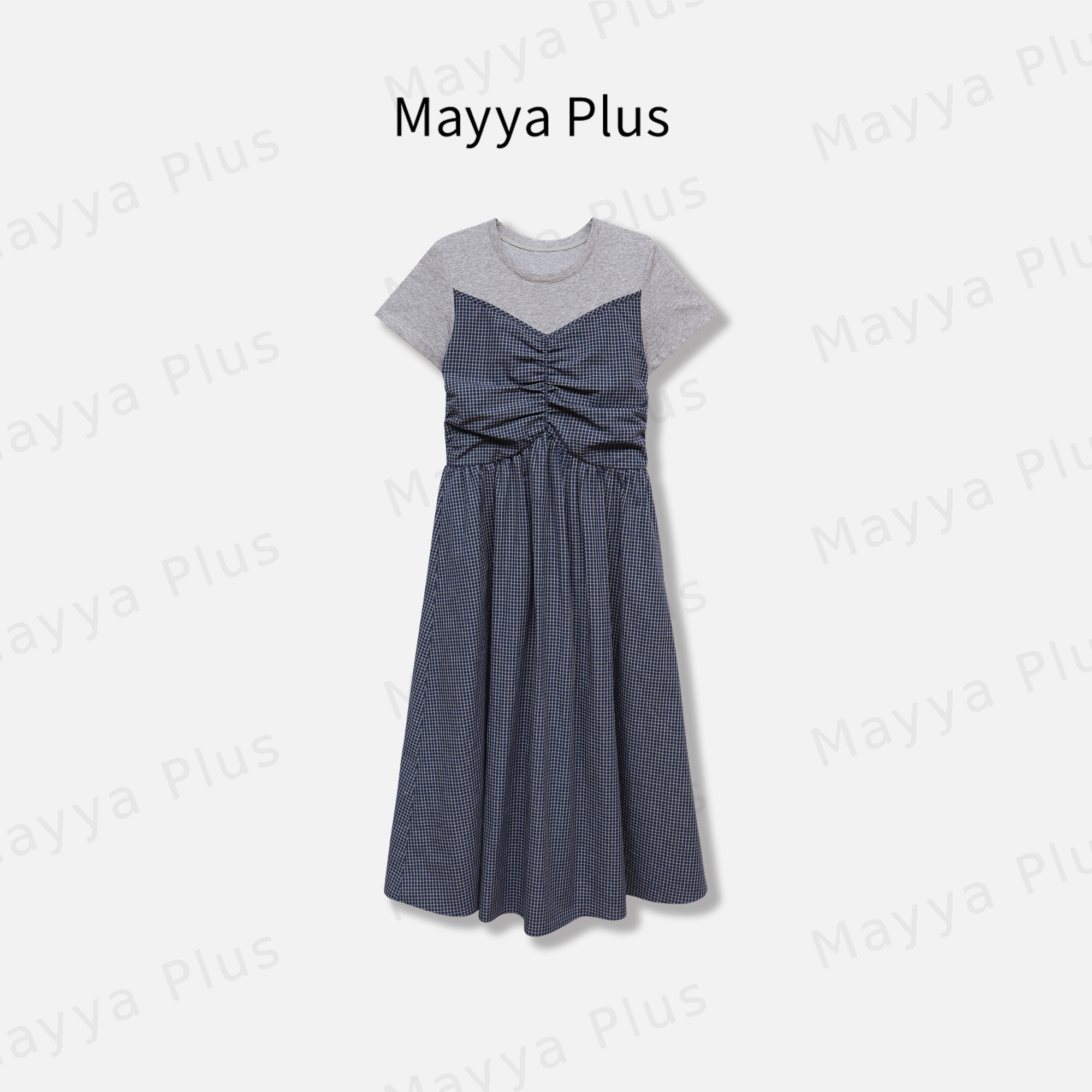 【蓝格】Mayya Plus麦芽定制小众设计感纯棉连衣裙百搭裙子32526938