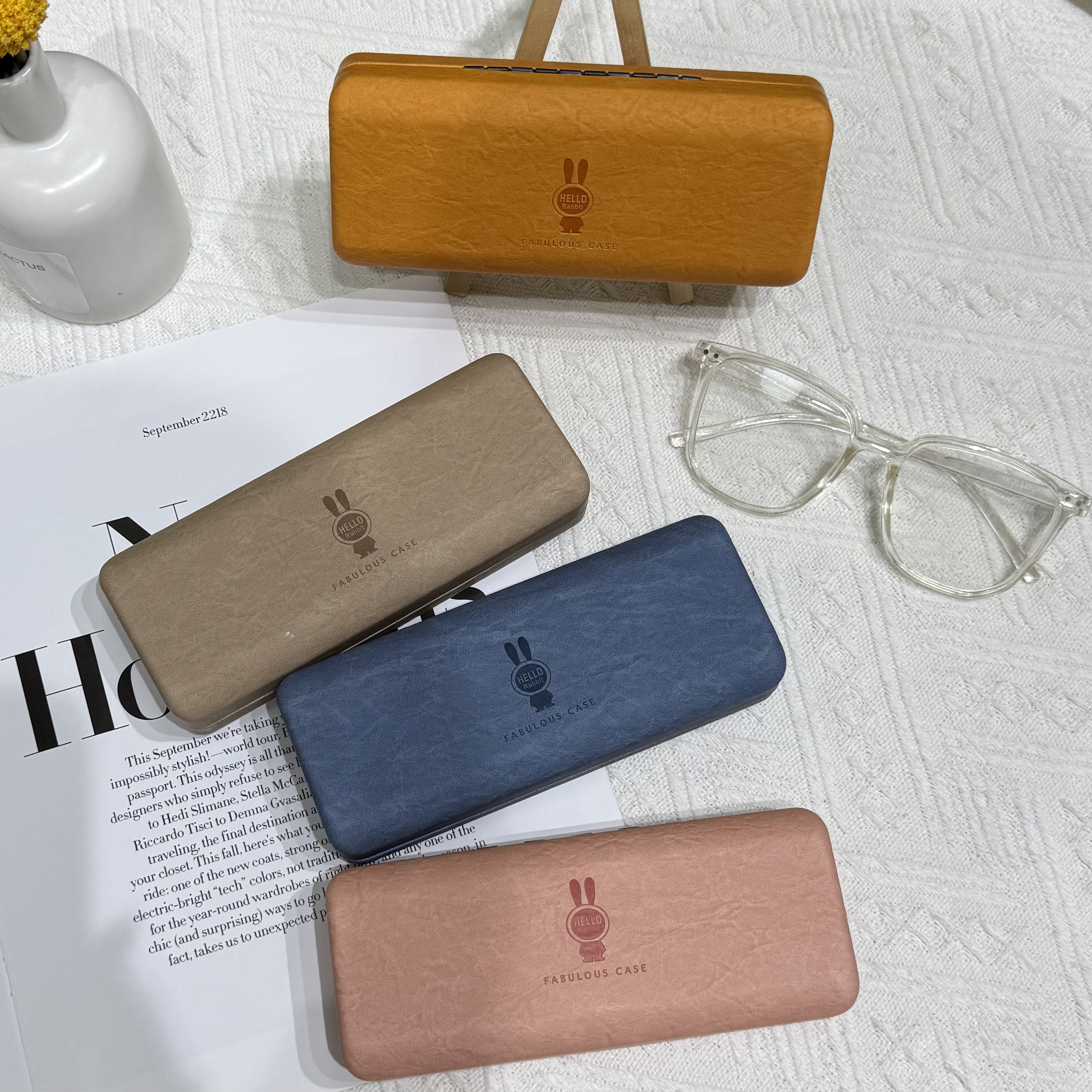 简约便携眼镜盒抗压防摔清新设计墨镜近视镜收纳盒男女通用