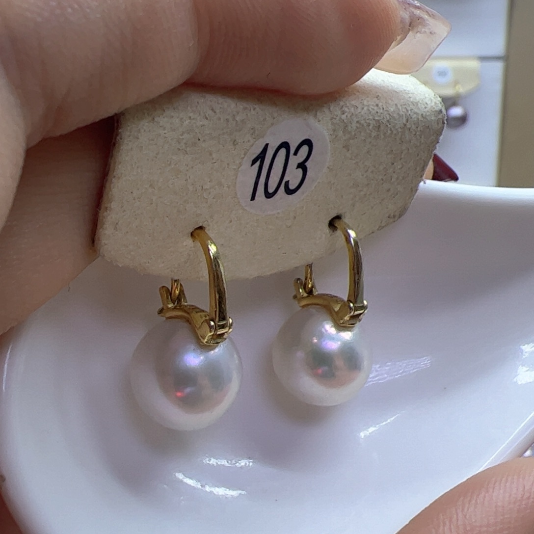 淡水珍珠耳饰银S925镶嵌