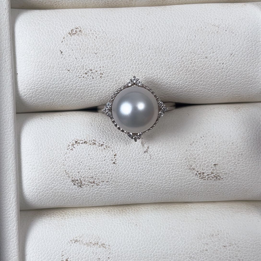 海水珍珠戒指银S925镶嵌
