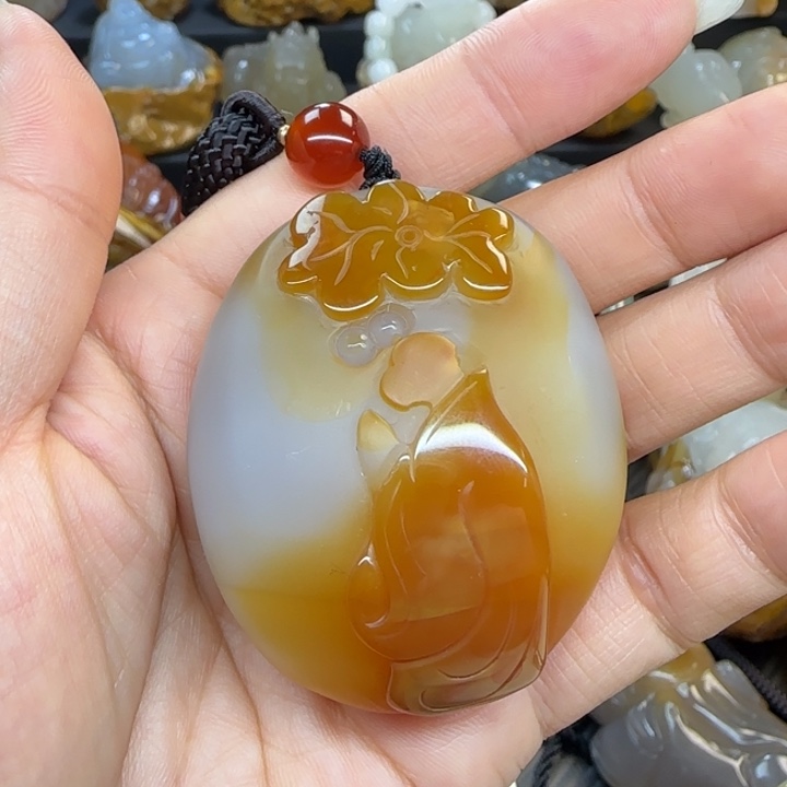 玛瑙/玉髓合金手把件