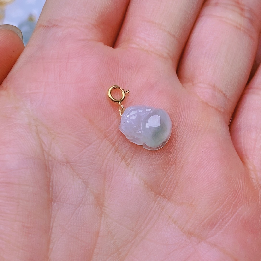 翡翠颈饰18K金镶嵌貔貅