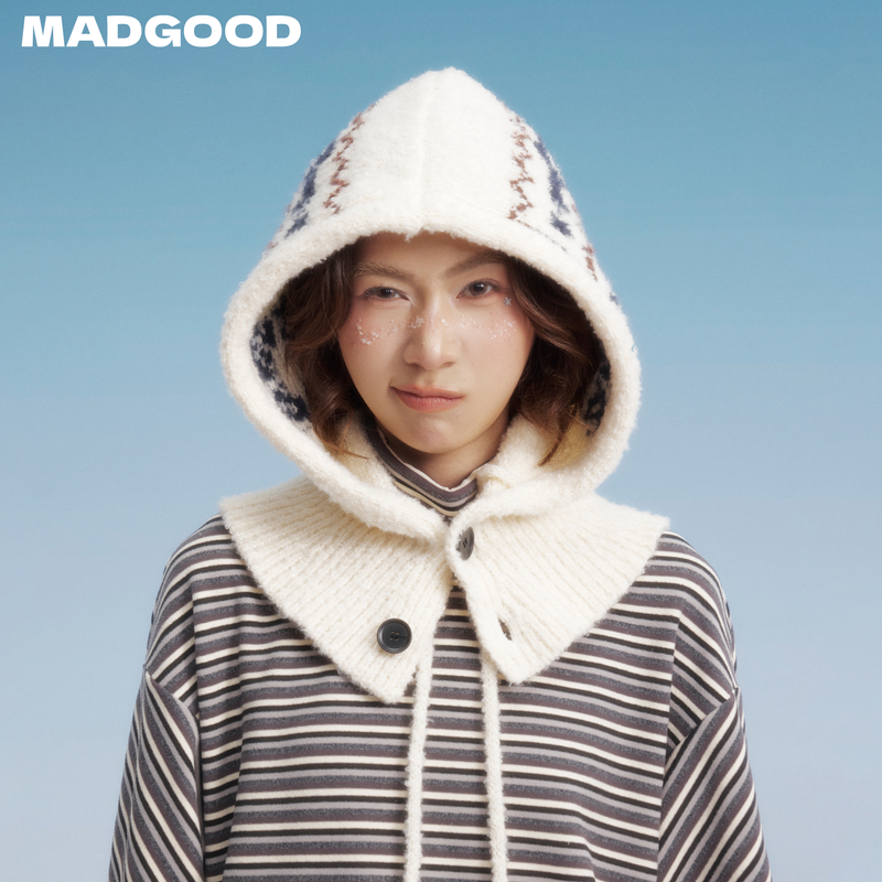 【配饰】madgood马得工地日系秋冬保暖费尔岛圈圈纱巴拉克拉法帽