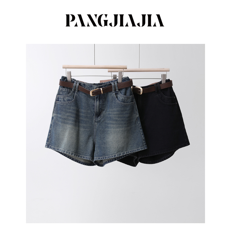 【胖佳佳】现货~精准拿捏 夏季腰带牛仔短裤H624Z03844/H624P03845