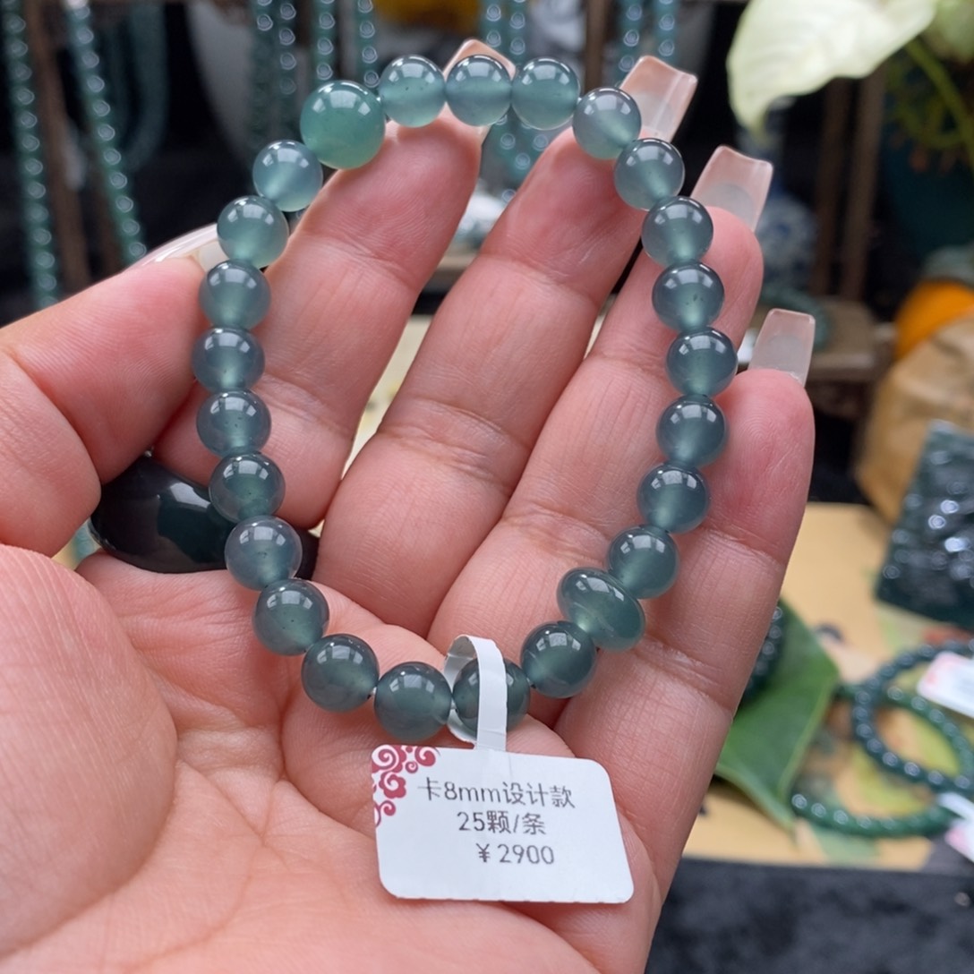 未镶嵌手链翡翠S***r卡8设计款手串