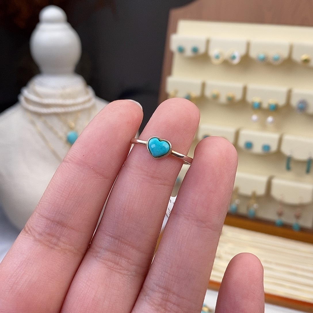 绿松石戒指银S925镶嵌