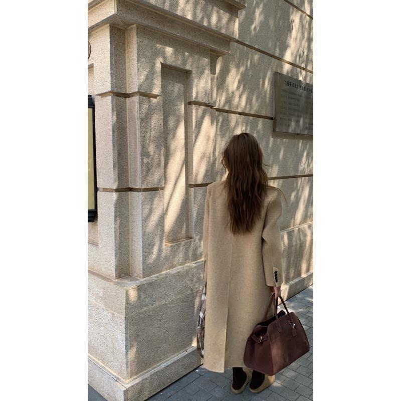 路人仙子【苏黎世的冬】韩版宽松正肩双面呢高级感中长款大衣xz1006