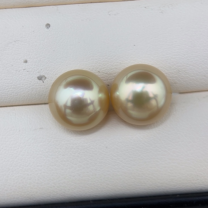 颈饰未镶嵌海水珍珠13-14mm 金珠 炫彩素钉GG