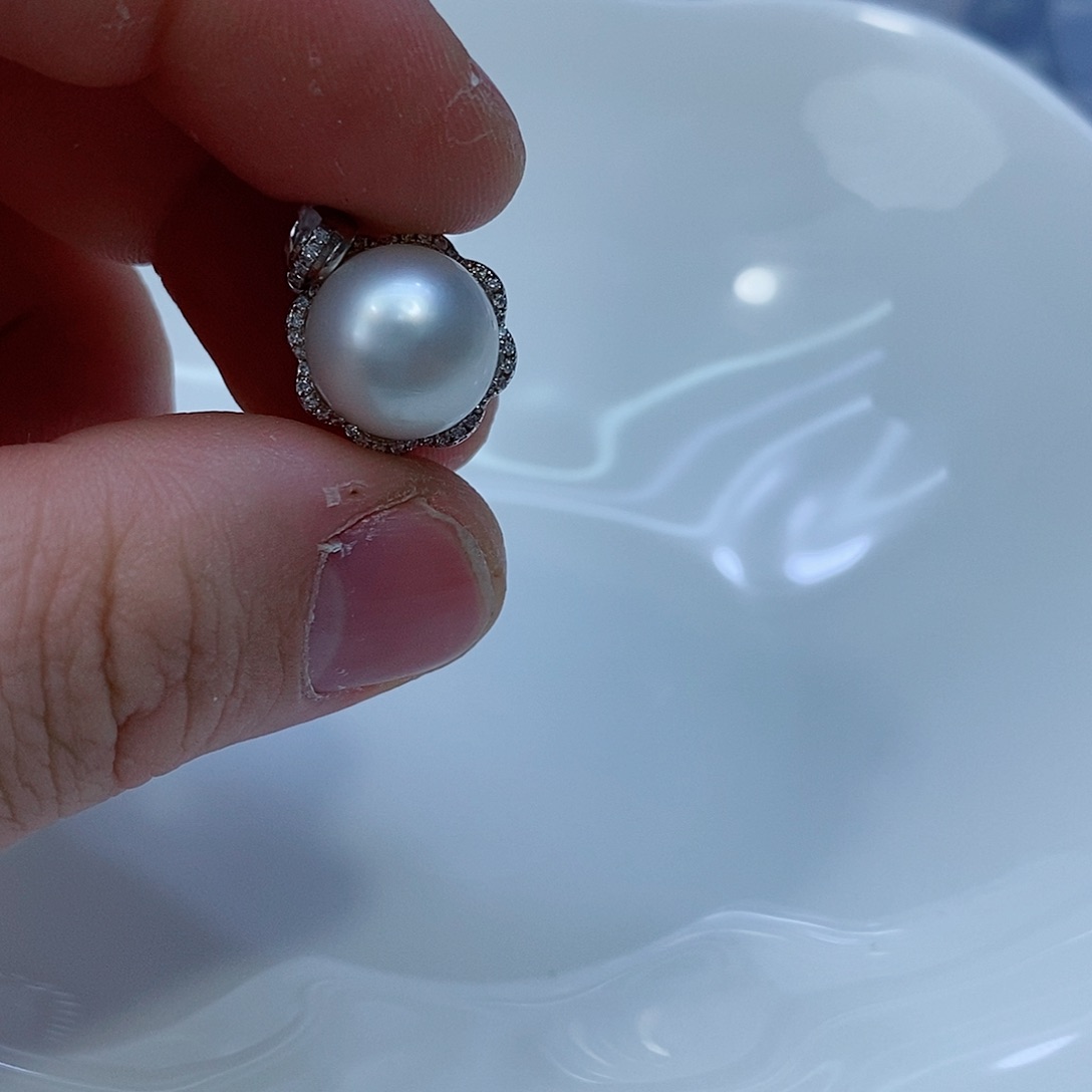 海水珍珠颈饰银S925镶嵌