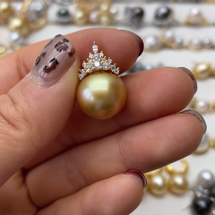 海水珍珠吊坠(不含链)银S925镶嵌