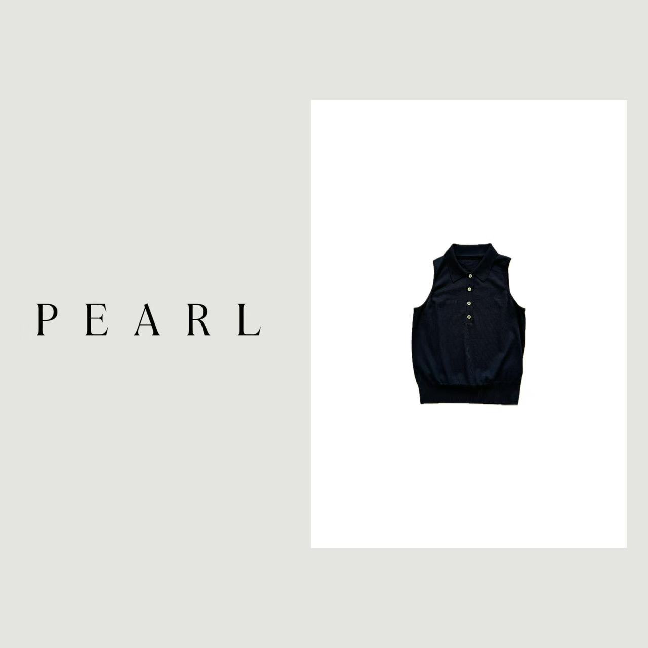 PEARL极简复古两色针织POLO小背心打底