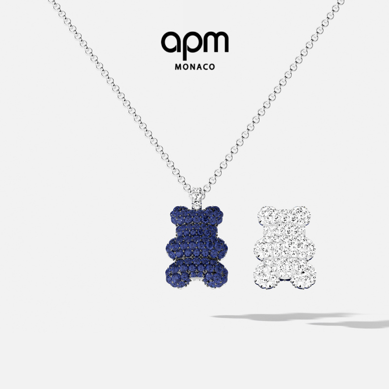 APM Monaco Yummy 蓝色趣味双色可调节项链小众高级感时尚气质