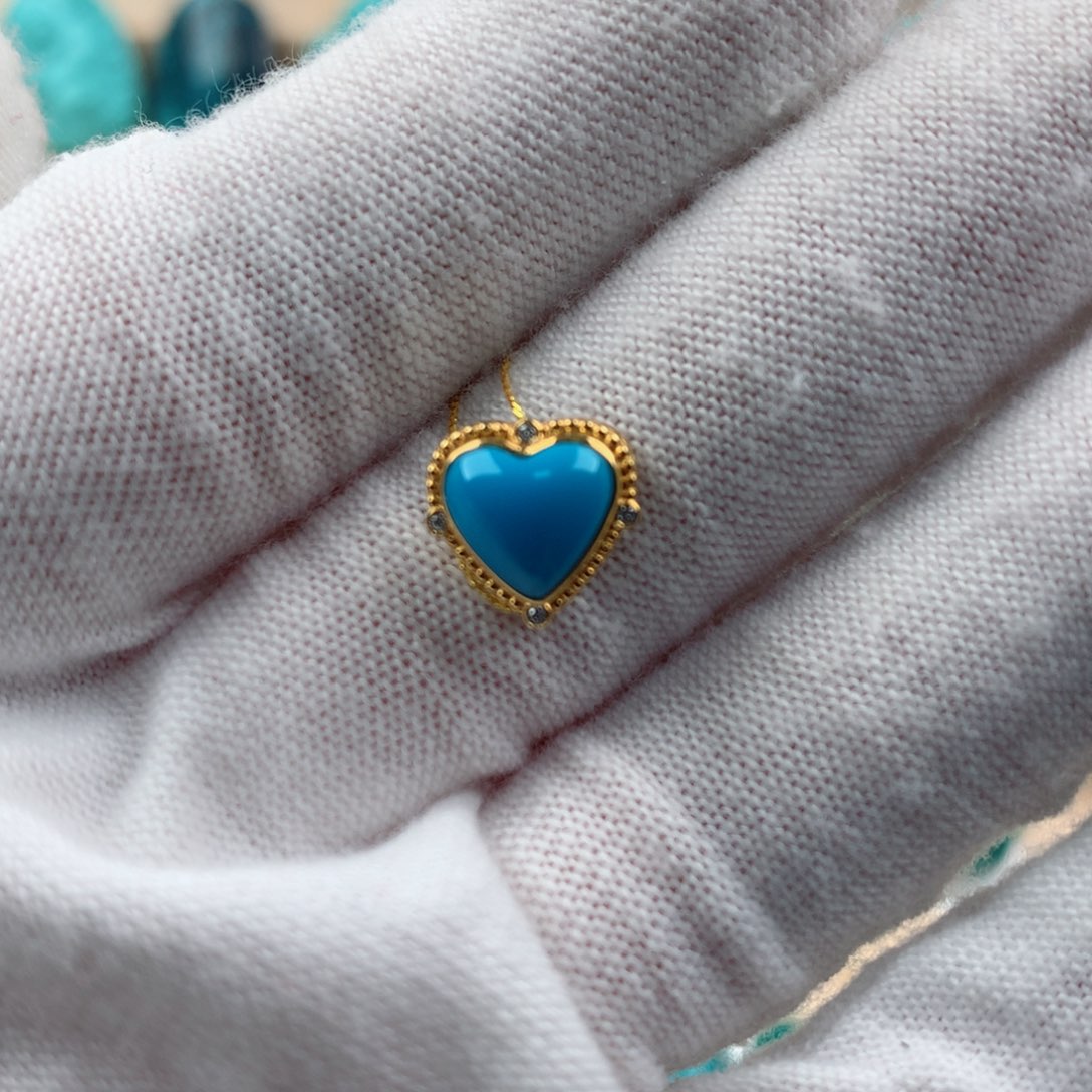 绿松石18K金镶嵌配饰