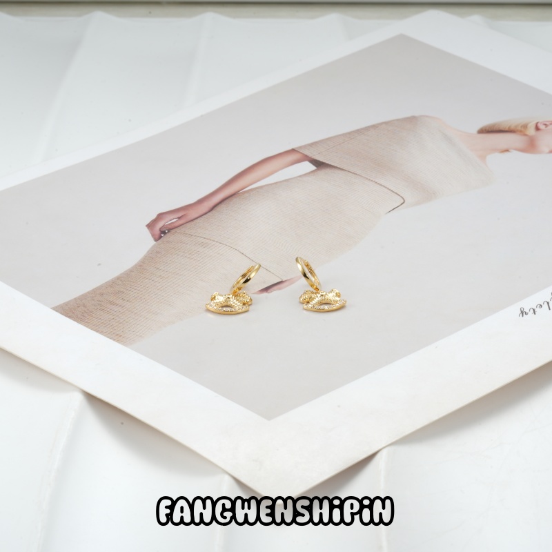 铜合金锆石耳饰 【镀K金】【925银针】耳环5431