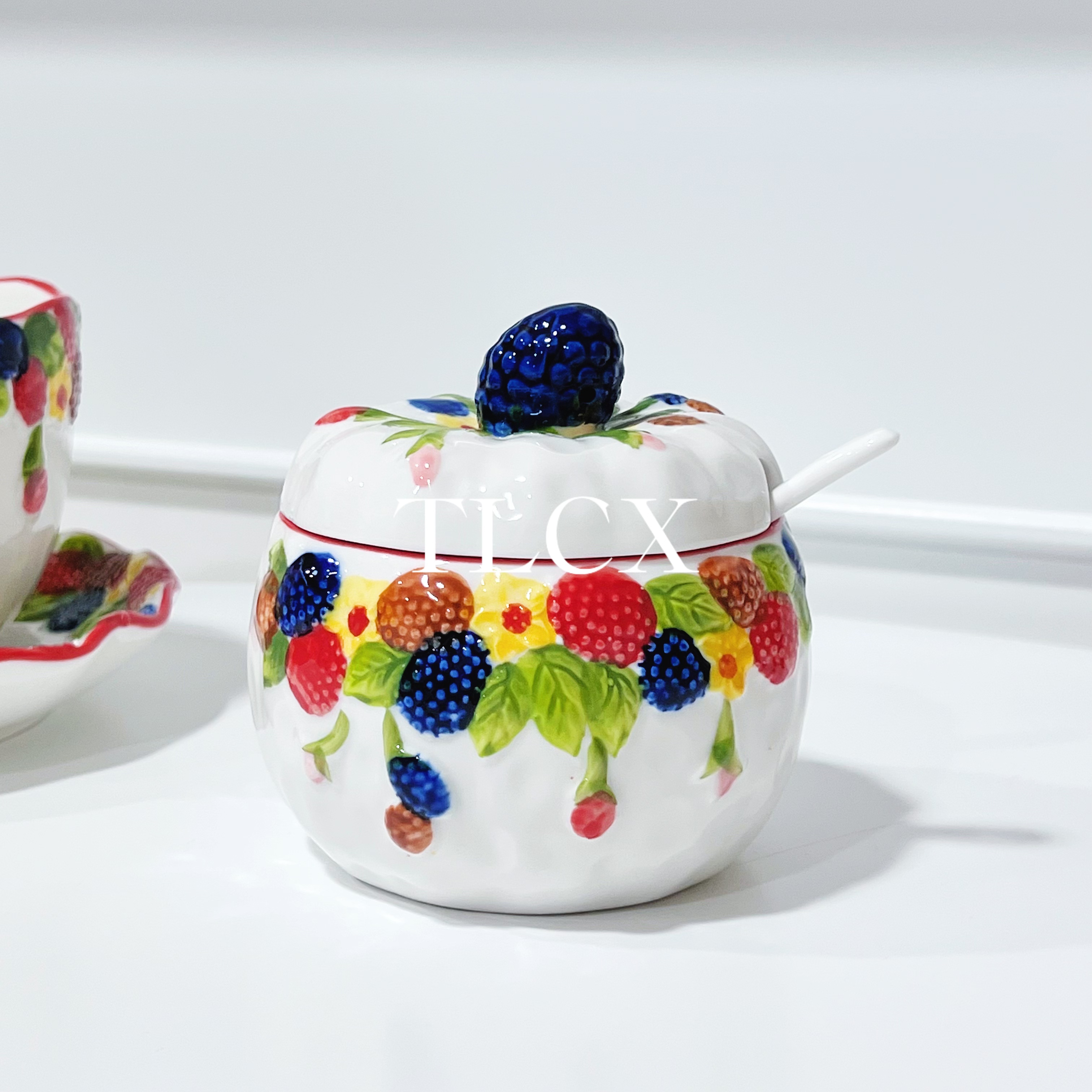 【TLCX 外贸原单】绿莓仙踪 调味罐手彩手绘 350毫升