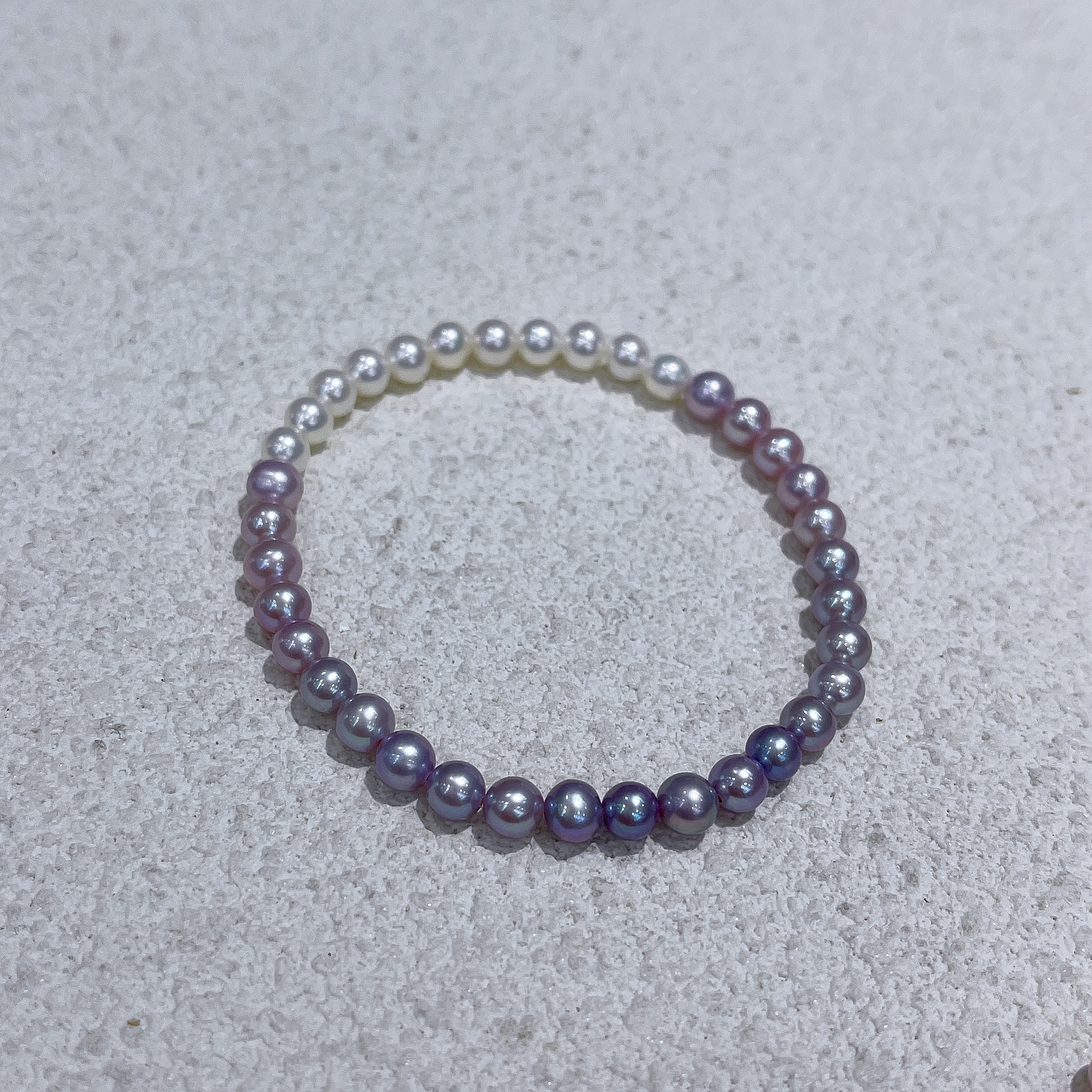 【ZY】葡萄冰 渐变紫珠弹力手链/4-5.5mm/23003827052多样性发一