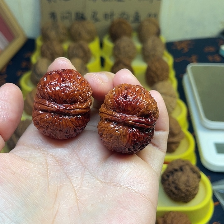 把件文玩核桃3、七彩蟒纹虎头35