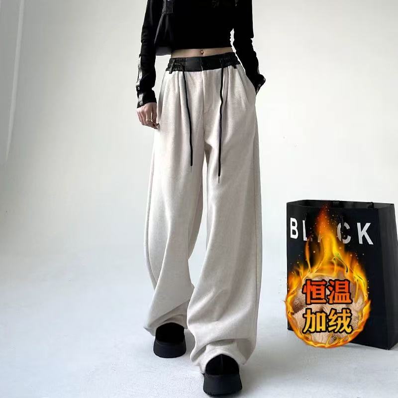 2660微弹阔腿裤免烫运动风春季休闲裤直筒裤秋冬裤子