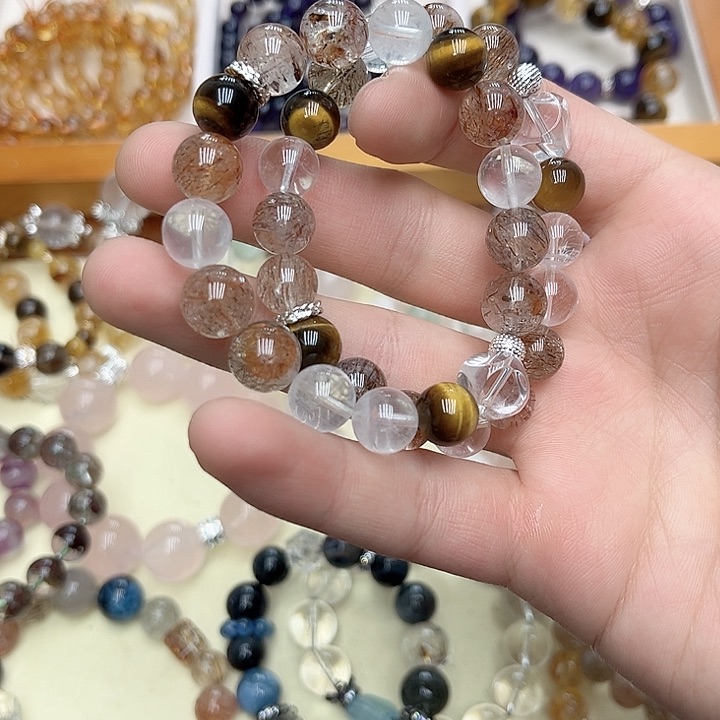 水晶手链未镶嵌黑金超