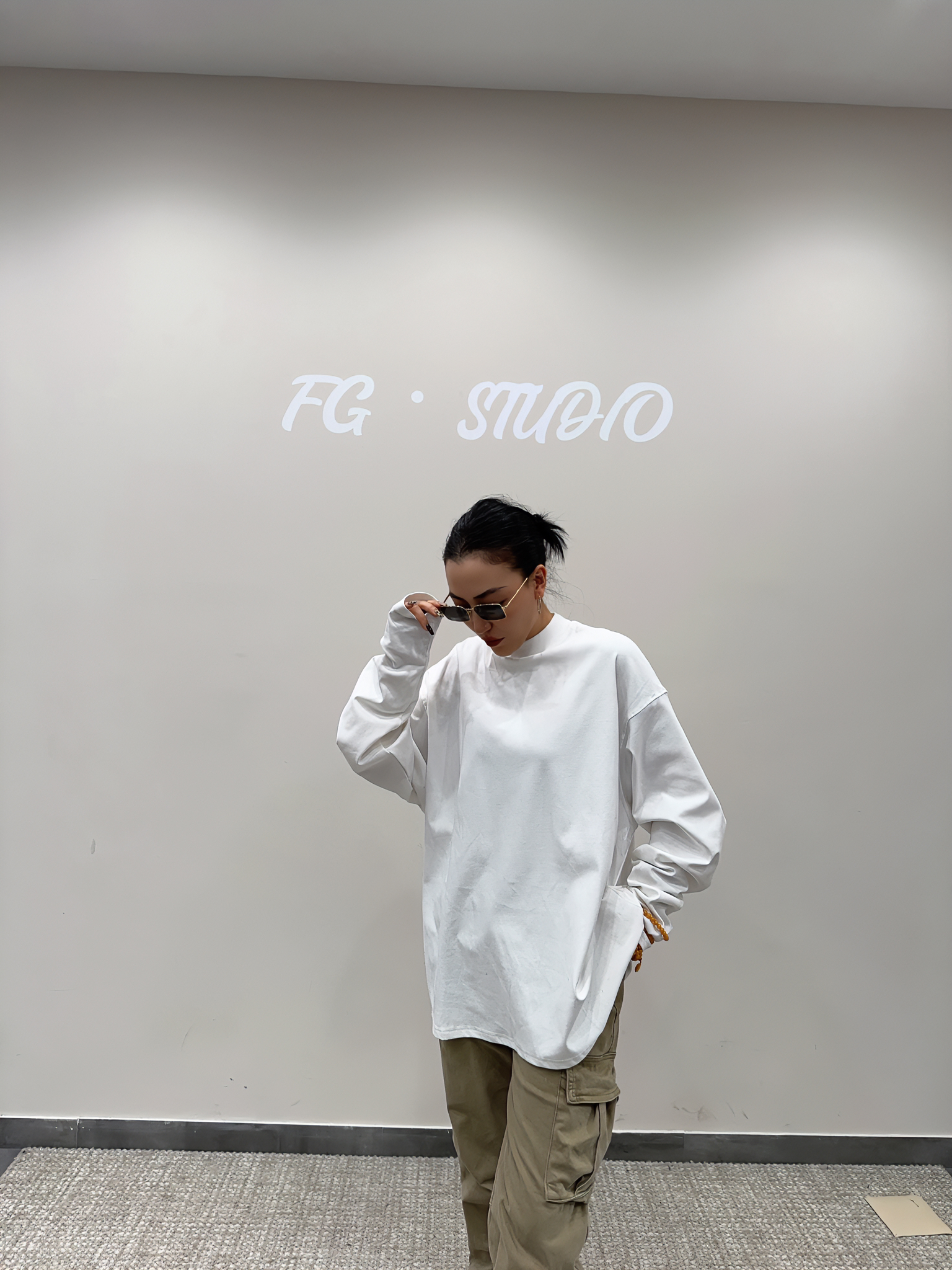 FG·STUDIO 极简小圆领磨毛长袖T