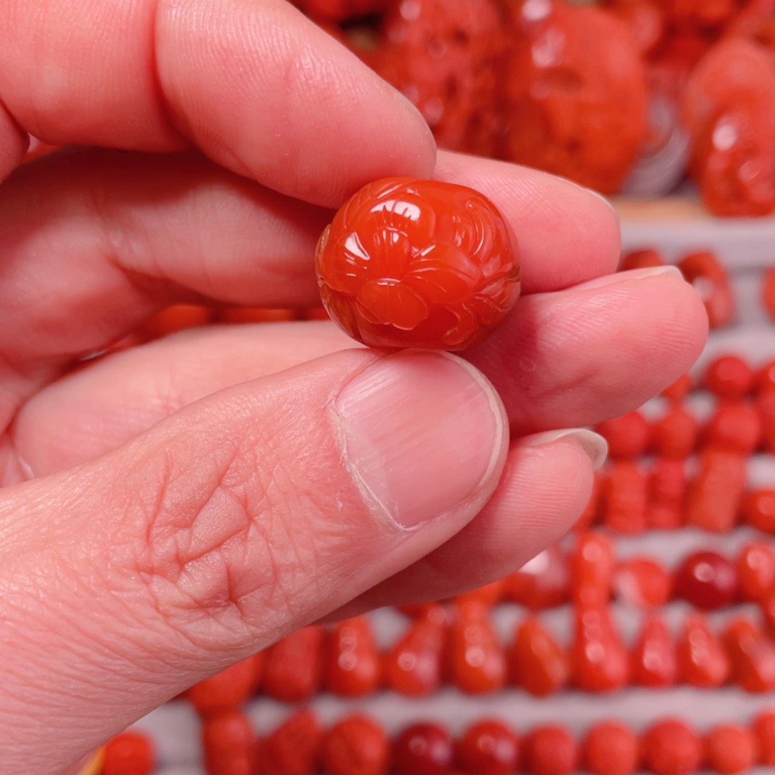 南红玛瑙配饰未镶嵌李*喜