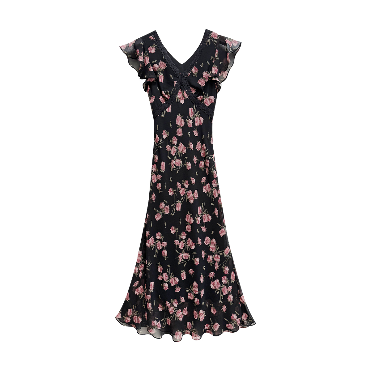 【暗夜花语】印花桑蚕丝连衣裙TX07QZ1233