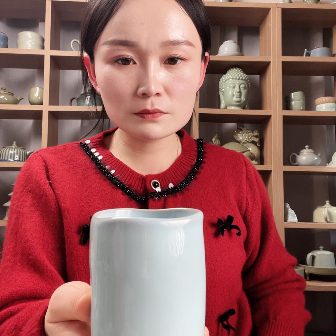 天青釉水异型可乐杯