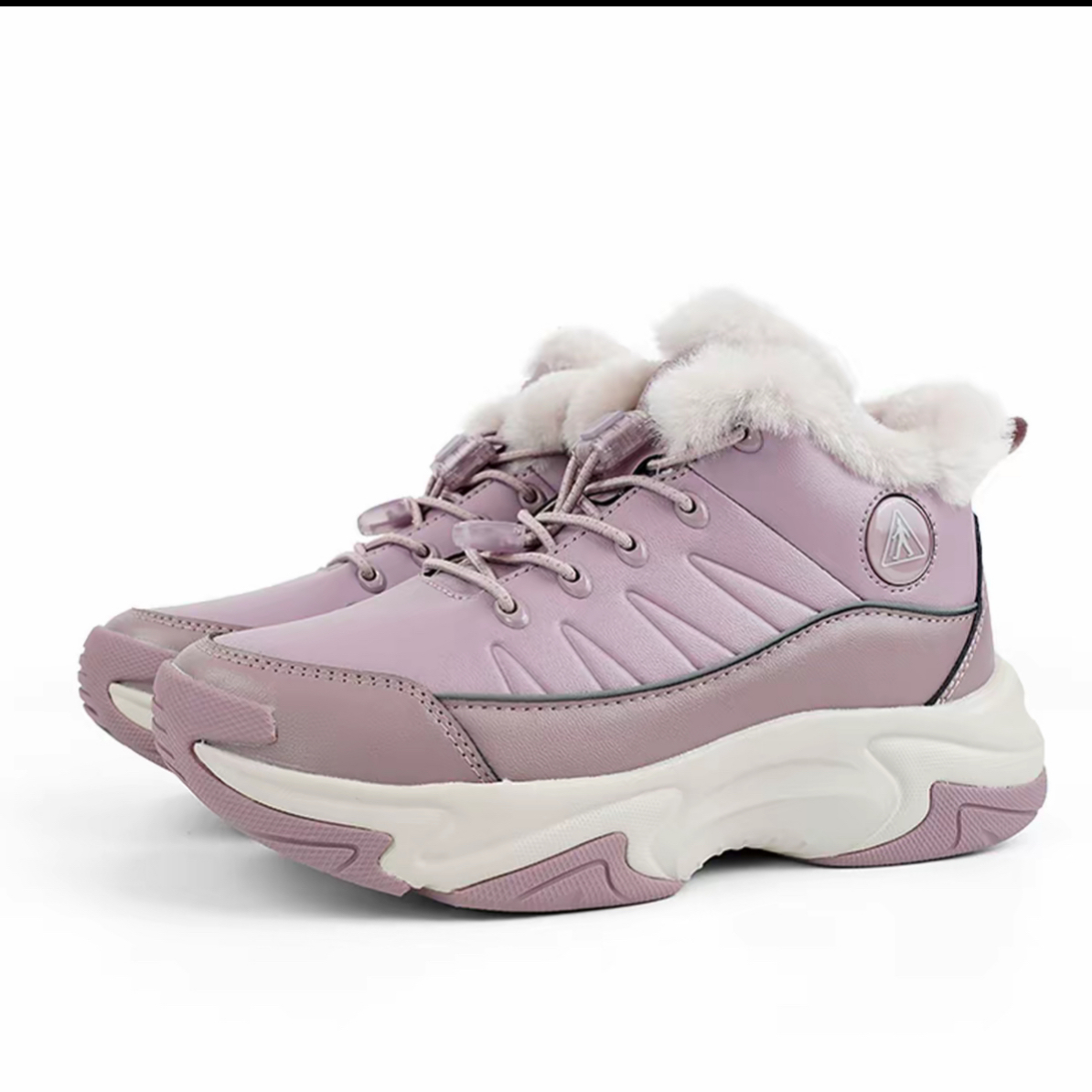 足力健轻便羊毛鞋冬季纯色时尚休闲鞋户外式穿搭防水加绒老人棉鞋