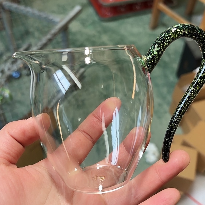 无盖款耐热玻璃玻璃茶器黑金依然