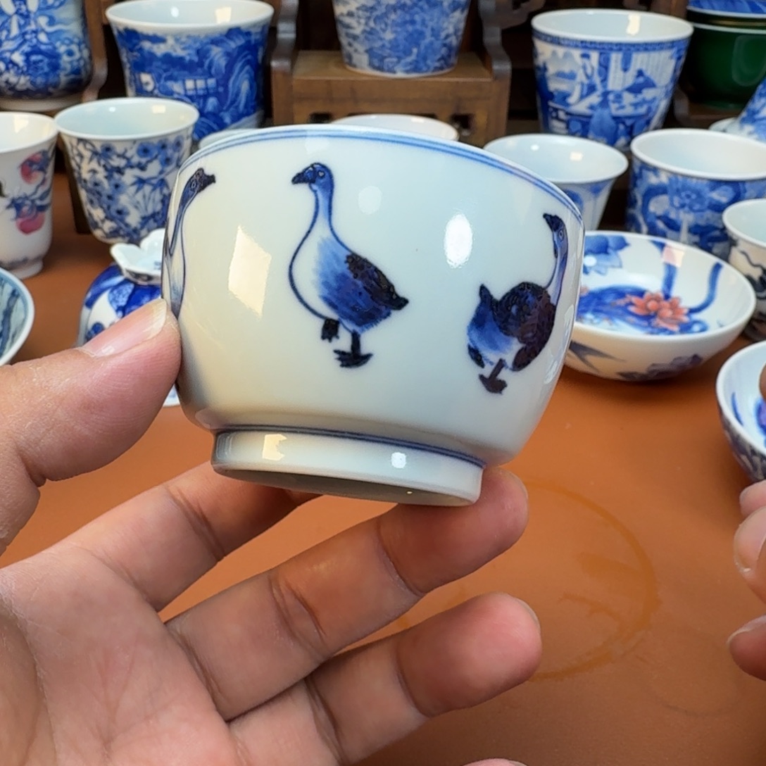 陶杯子景德镇全手工手绘陶瓷