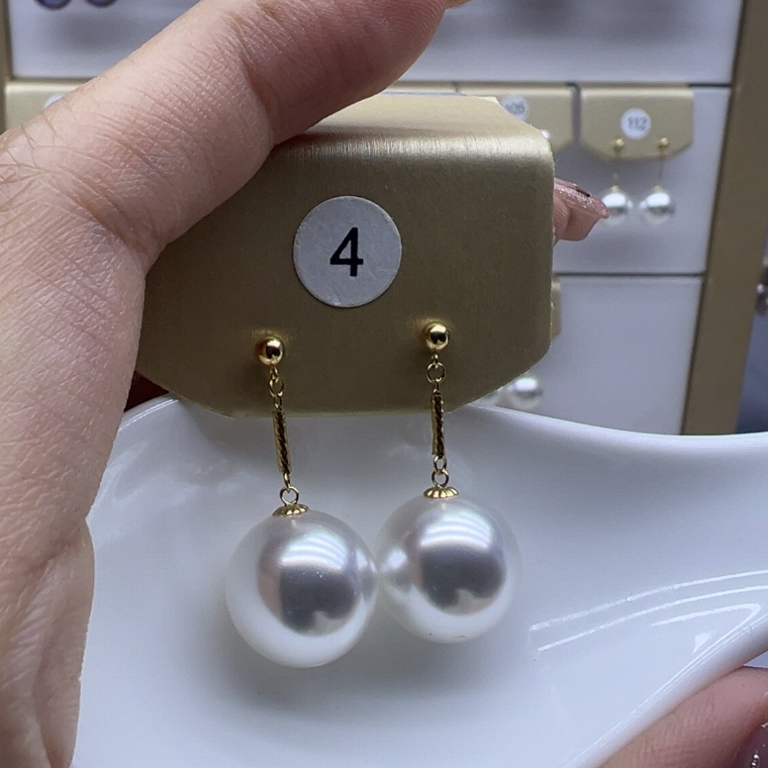 淡水珍珠耳饰18K金镶嵌