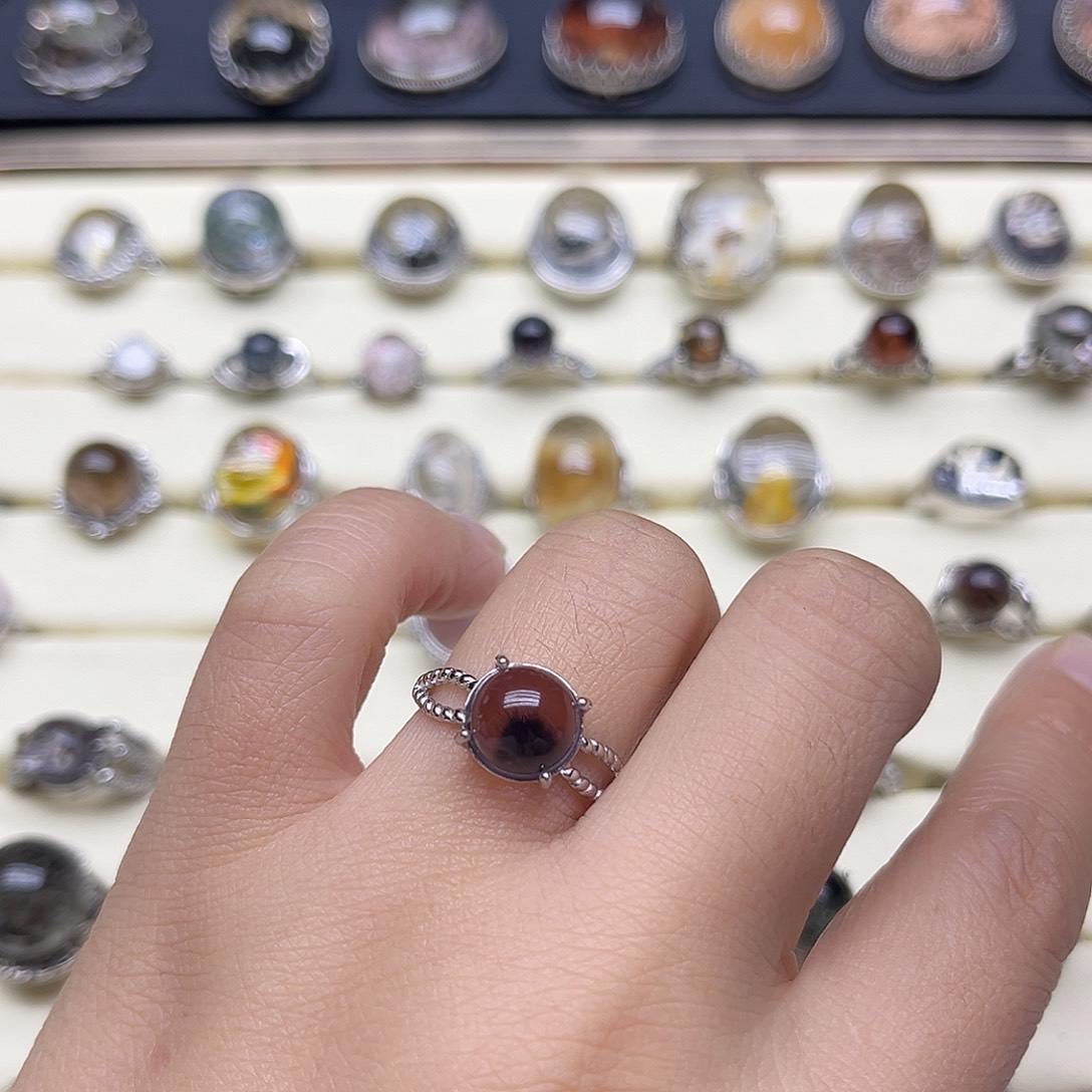 A****戒指银S925镶嵌紫晶天然