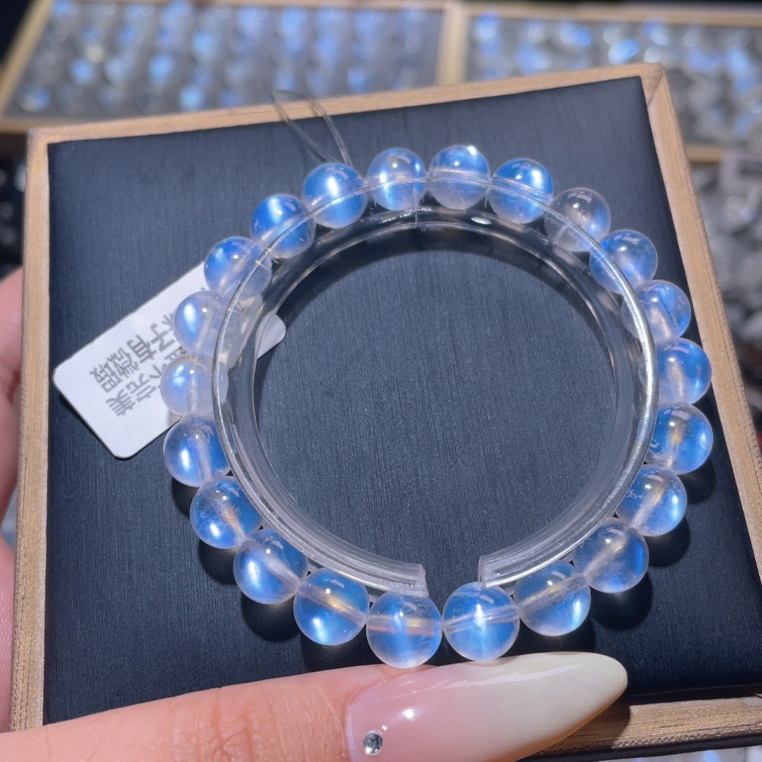 未镶嵌长石手链蓝月光手链8.7mm