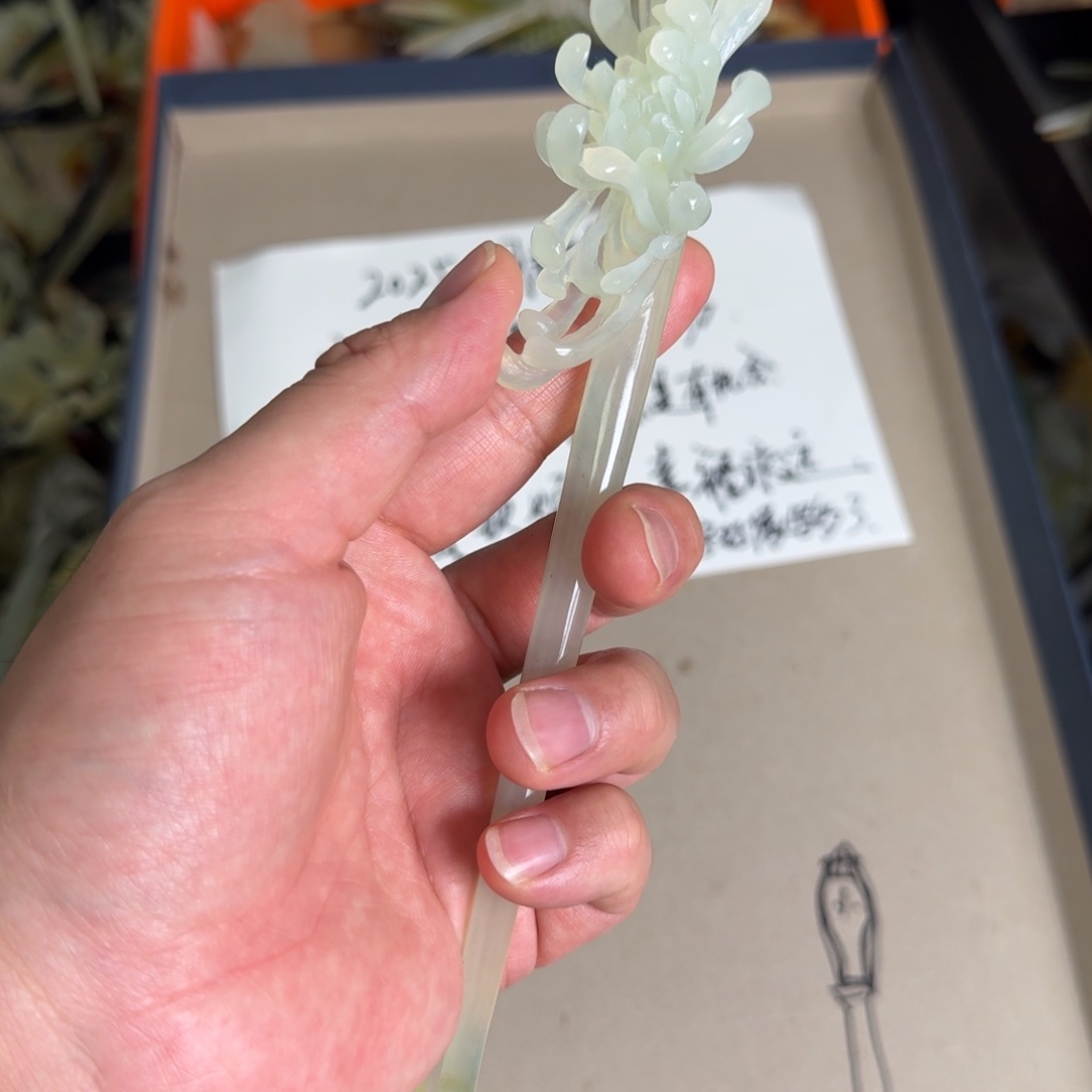 岫玉发簪未镶嵌明君玉簪贼拉好看