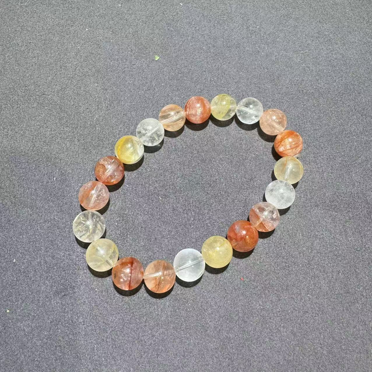 【黑胖珠宝】H0050彩胶花单圈手串多样性发其一