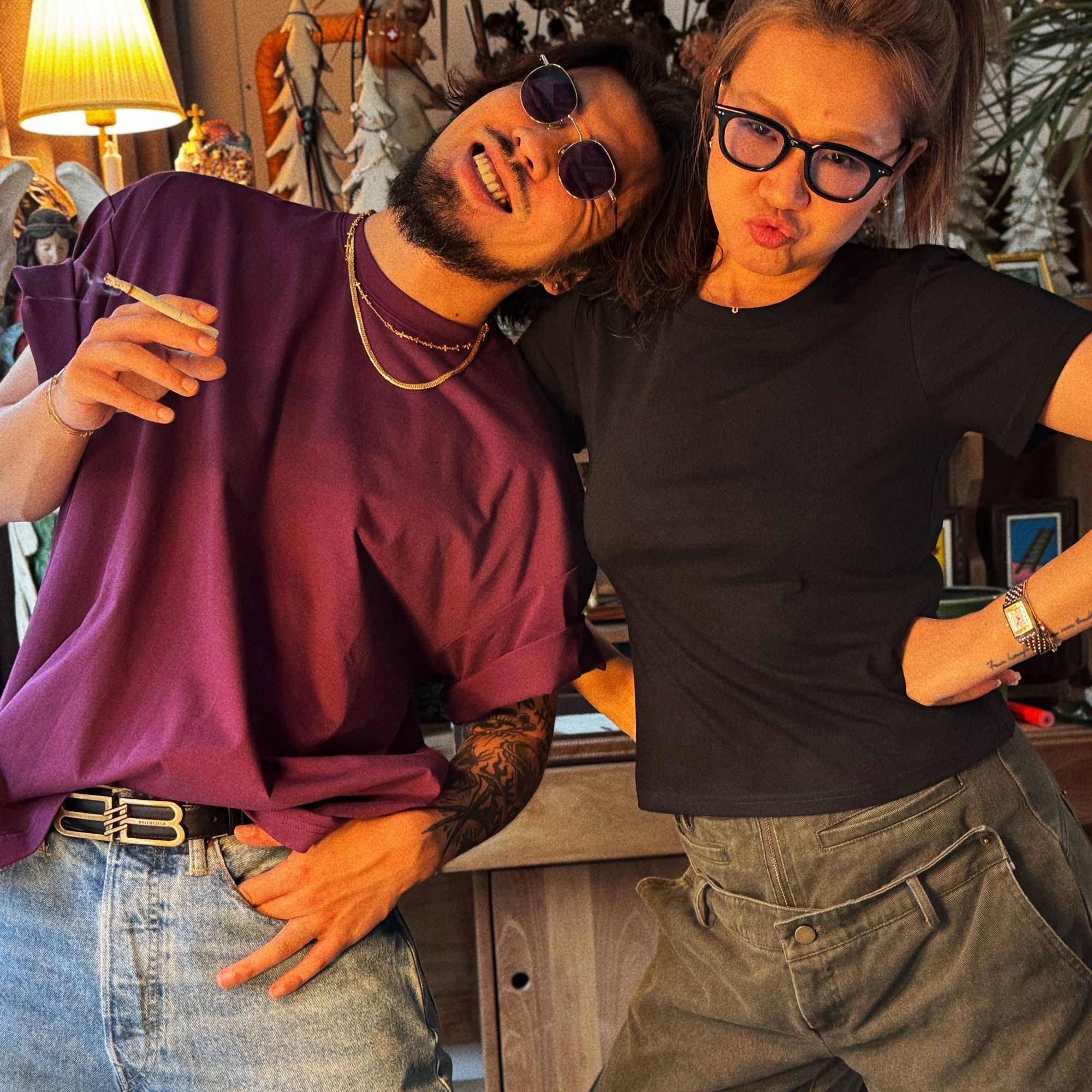 关闭周日 JOHNNY HOME CANDY（女装）T恤 印花 圆领 半袖 国潮 夏季