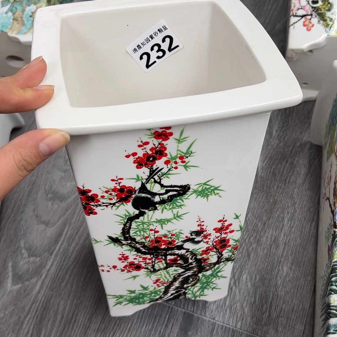 林****紫砂花盆232号瑕疵17/25cm