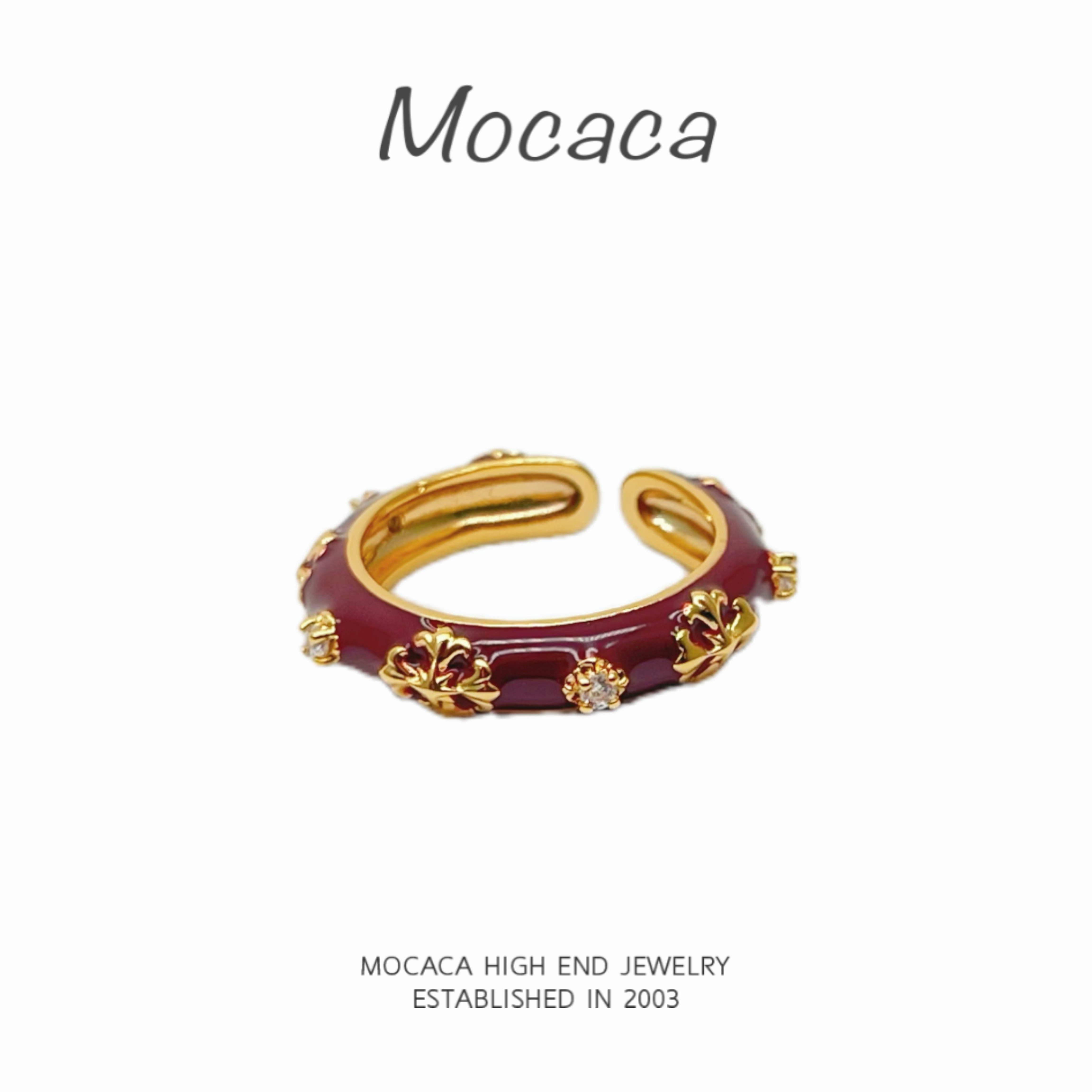 合金戒指 MOCACA K家改款红色滴油戒指 MAC88