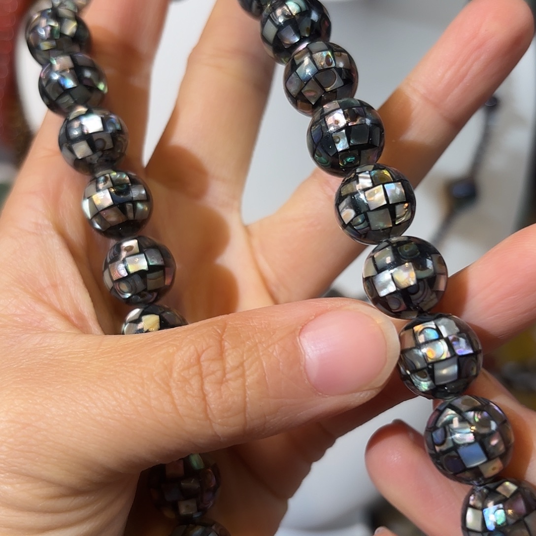 玛瑙/玉髓未镶嵌珠宝半成品鲍鱼贝卡12mm4颗