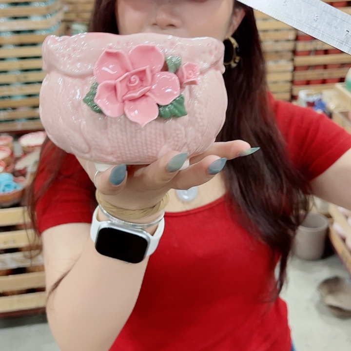 有孔，凑10元包邮陶瓷花盆发货！