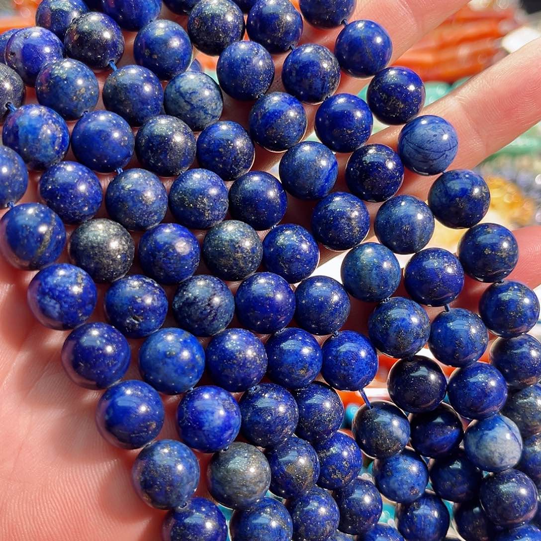 玛瑙/玉髓未镶嵌珠宝半成品青金石一条12mm