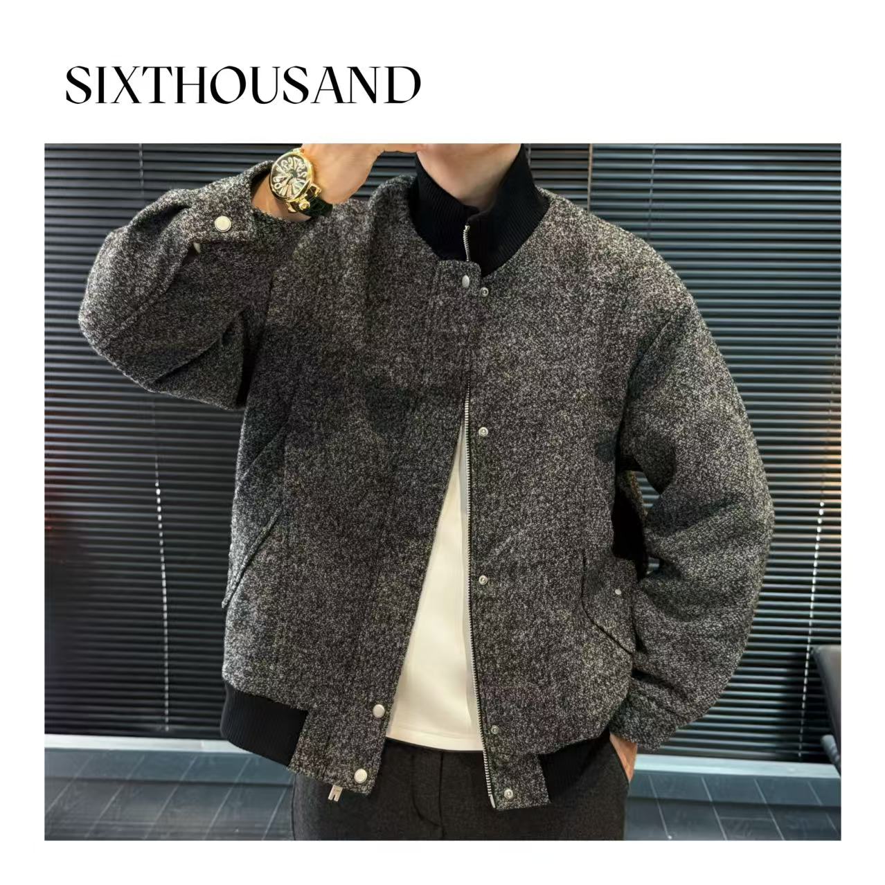 2025明叔绵羊毛面料90绒立领羽绒服冬季老钱风男士夹克外套男