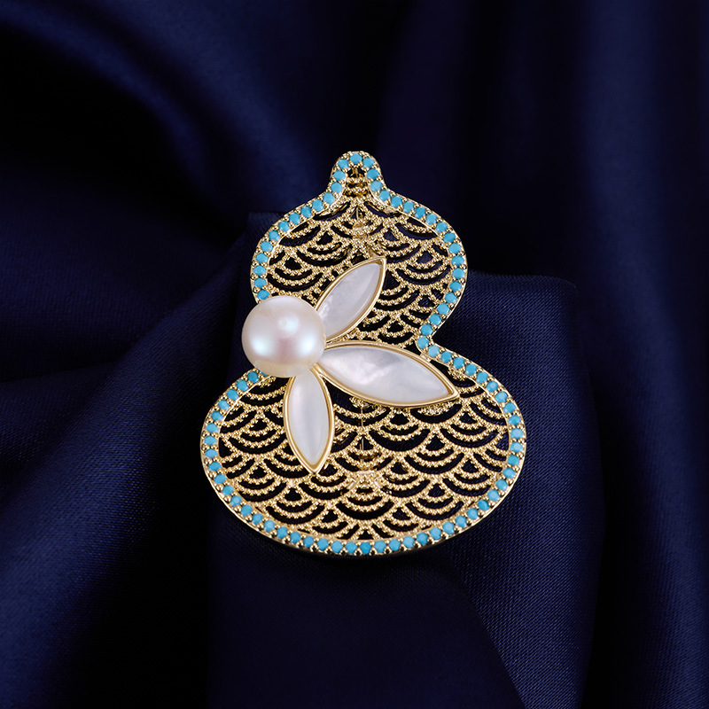 铜胸针 ML-119精致百搭葫芦胸针配饰