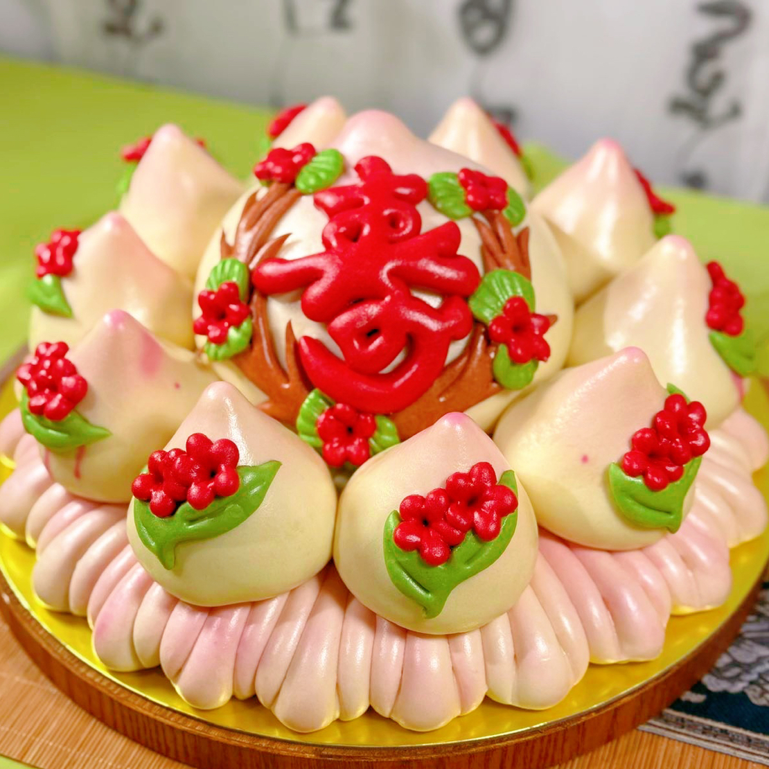 喜之乐花饽饽长辈生日花馍贺寿花膜蛋糕花样方便手工制作面食款