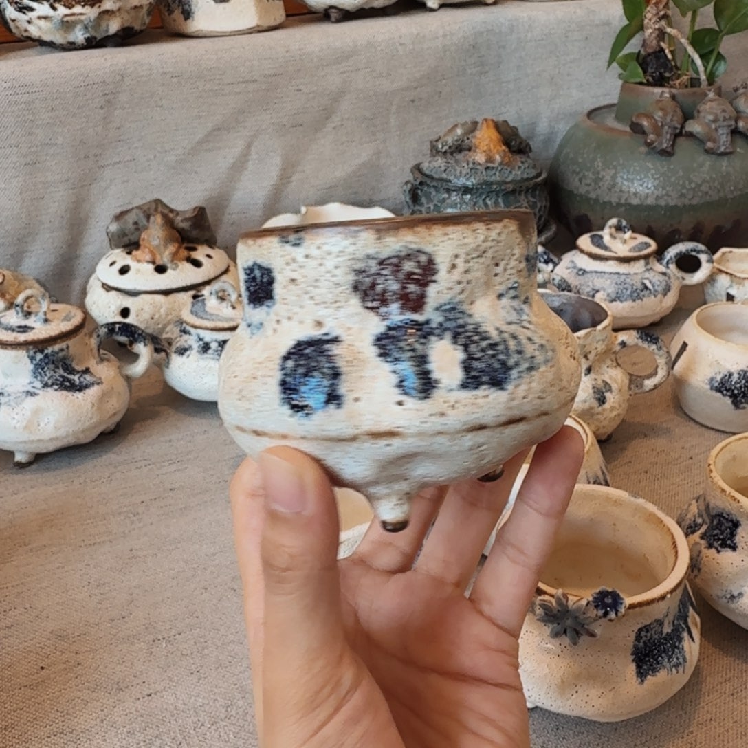 香**头粉引三足系列主人杯一个一个