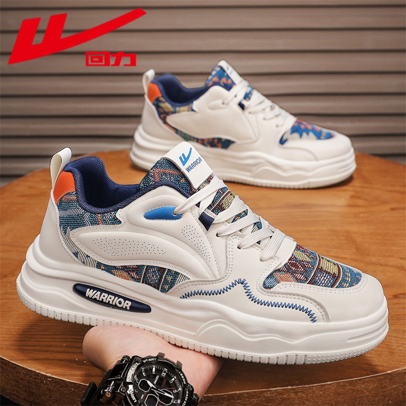 回力男鞋2025新款秋季透气帆布印花刺绣板鞋男款休闲运动小众设计